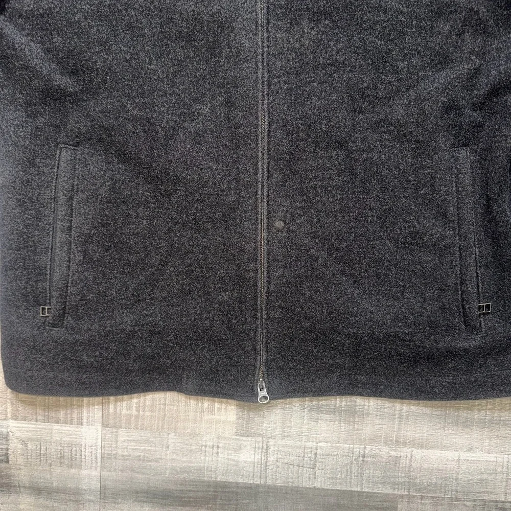 VINTAGE Banana Republic Jacket Mens XL Black Wool Cashmere Full Zip Lined Casual